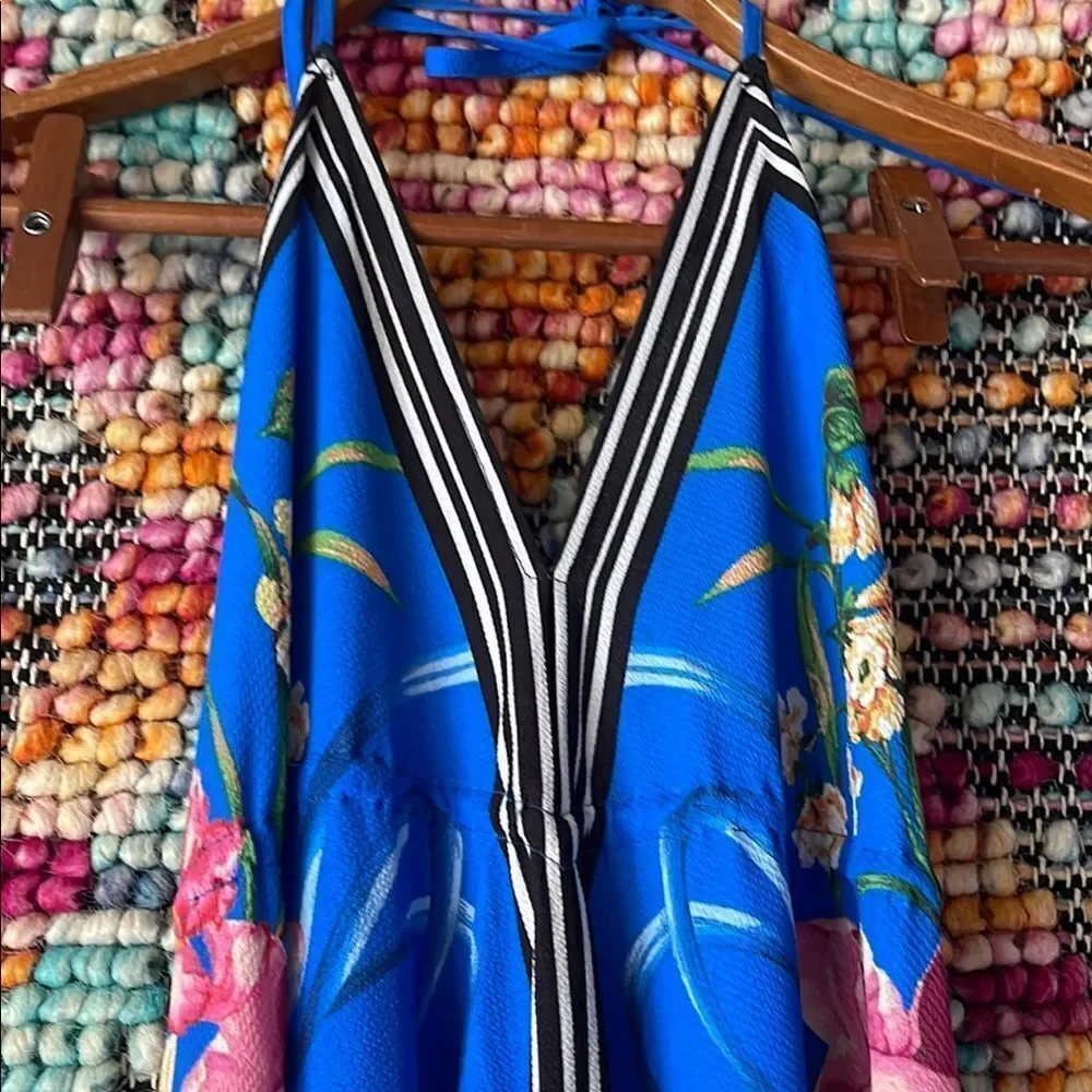 Floral Blue Maxi Dress - Picture 3 of 7